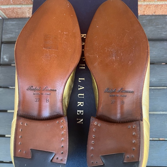 Ralph Lauren Collection Purple Label Telina Gold Metallic Loafers EU 37B US 7 - Picture 9 of 15